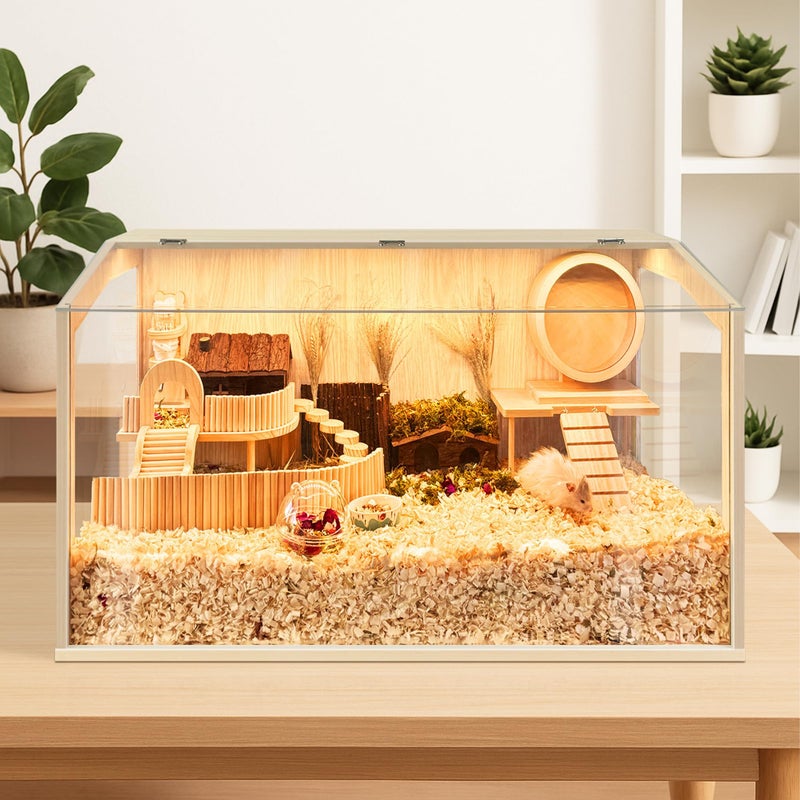 Prolee Hamster Cage Chewproof, Large Hamster Cage,Guinea Pig Cages Openable Top with Acrylic Sheets Solid Built, Hamster Habitat 24" - Image 2
