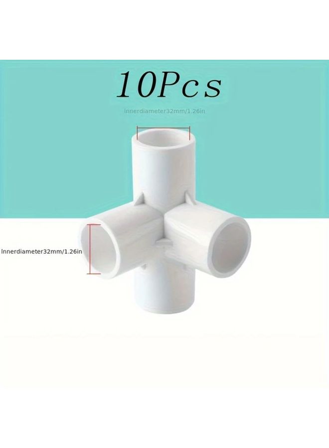 10 قطعة من وصلات الأنابيب PVC رباعية الاتجاه بقطر داخلي 20 ملم للسباكة والري - Image 3
