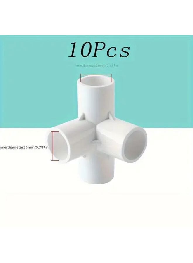 10 قطعة من وصلات الأنابيب PVC رباعية الاتجاه بقطر داخلي 20 ملم للسباكة والري - Image 5