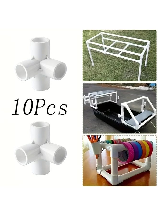 10 قطعة من وصلات الأنابيب PVC رباعية الاتجاه بقطر داخلي 20 ملم للسباكة والري - Image 2