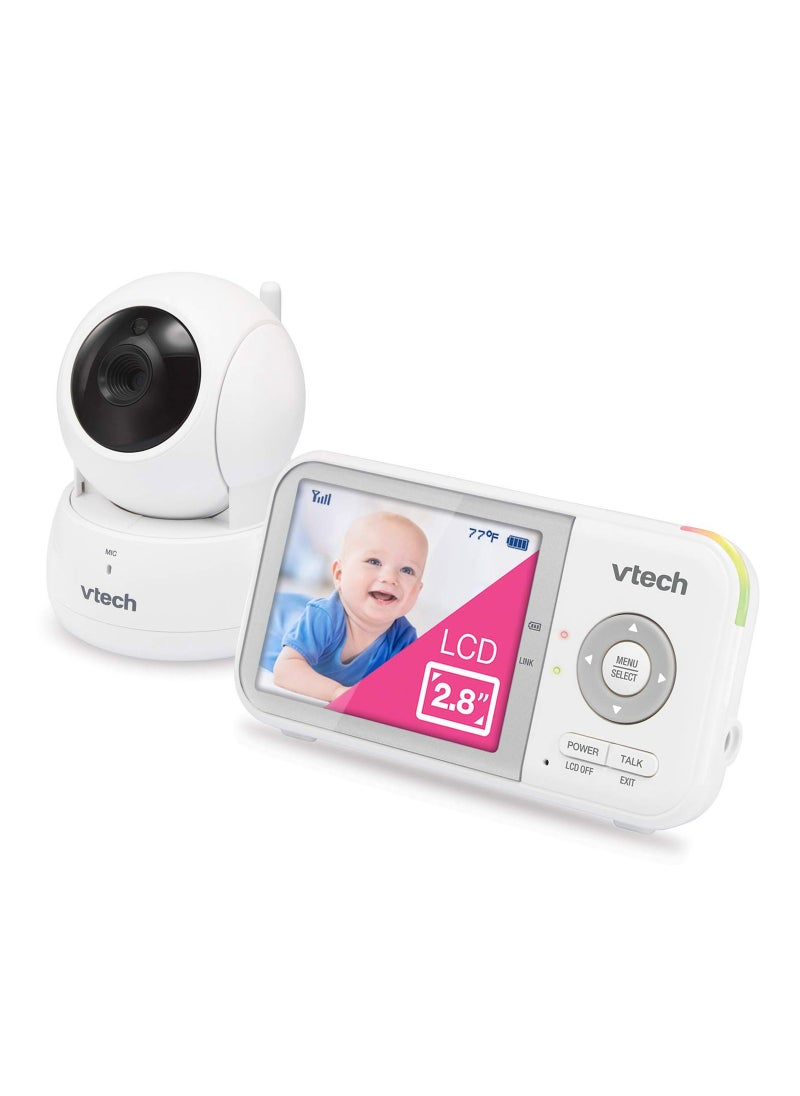 vtech - VM923 Video Baby Monitor, 19 Hour Battery Life, 1000ft Long Range, Pan Tilt Zoom, Enhanced Night Vision, 2.8 inch Screen, 2 Way Audio Talk, Temperature Sensor, Power Saving Mode and Lullabies - Image 1