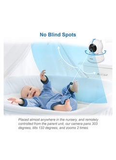 vtech VM923 Video Baby Monitor, 19 Hour Battery Life, 1000ft Long Range, Pan Tilt Zoom, Enhanced Night Vision, 2.8 inch Screen, 2 Way Audio Talk, Temperature Sensor, Power Saving Mode and Lullabies  - Image 2