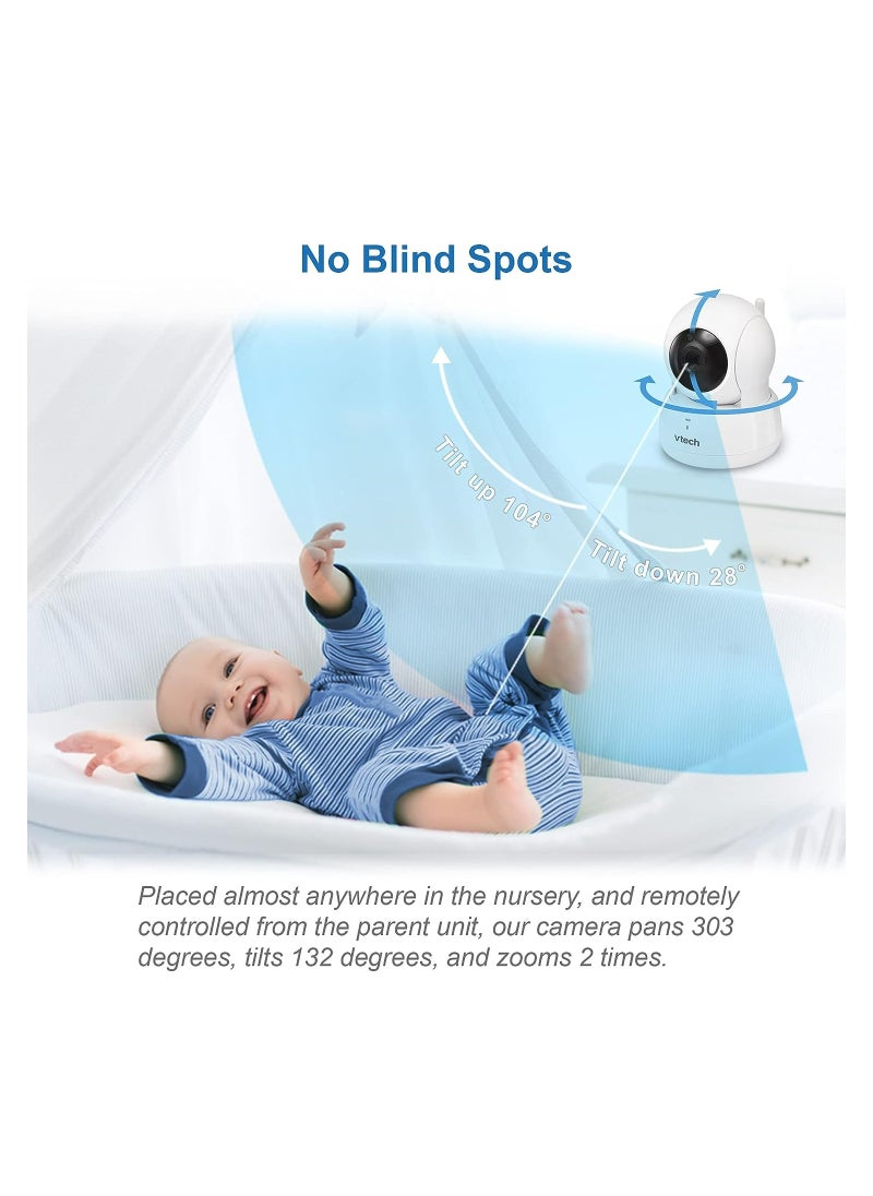 vtech - VM923 Video Baby Monitor, 19 Hour Battery Life, 1000ft Long Range, Pan Tilt Zoom, Enhanced Night Vision, 2.8 inch Screen, 2 Way Audio Talk, Temperature Sensor, Power Saving Mode and Lullabies - Image 1