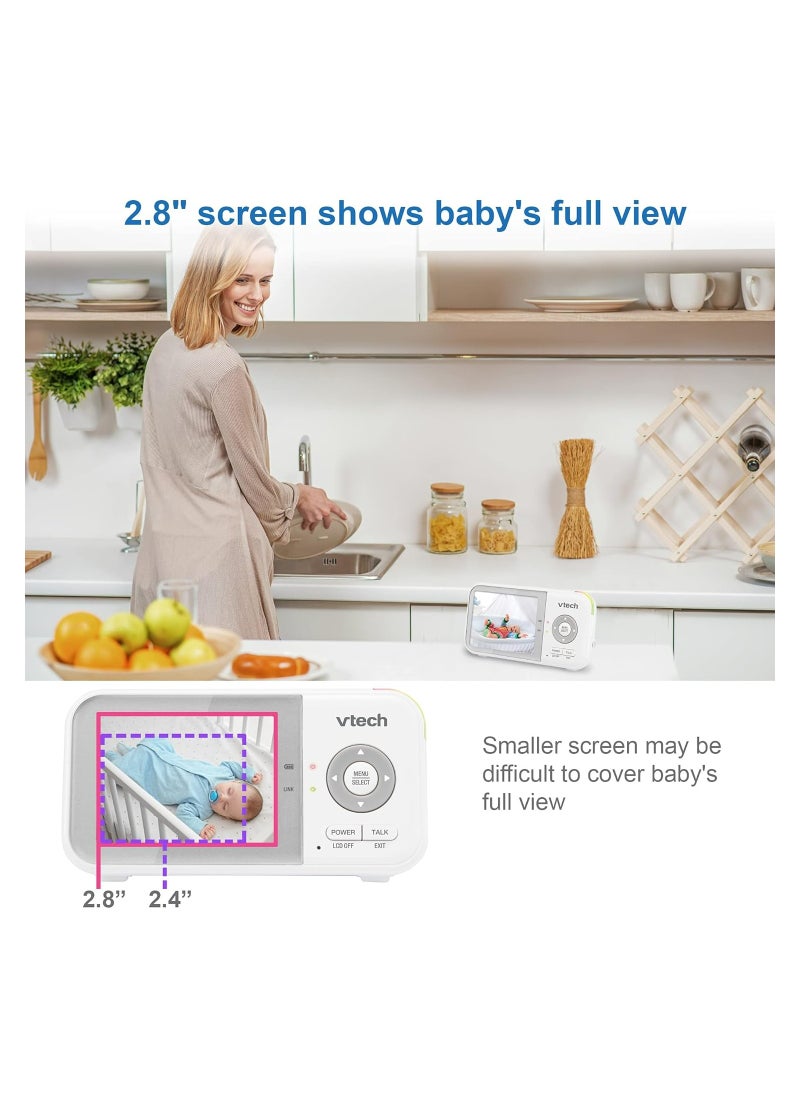 vtech - VM923 Video Baby Monitor, 19 Hour Battery Life, 1000ft Long Range, Pan Tilt Zoom, Enhanced Night Vision, 2.8 inch Screen, 2 Way Audio Talk, Temperature Sensor, Power Saving Mode and Lullabies - Image 1