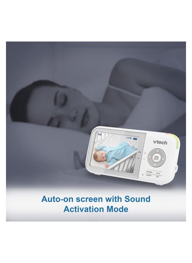 vtech - VM923 Video Baby Monitor, 19 Hour Battery Life, 1000ft Long Range, Pan Tilt Zoom, Enhanced Night Vision, 2.8 inch Screen, 2 Way Audio Talk, Temperature Sensor, Power Saving Mode and Lullabies - Image 1
