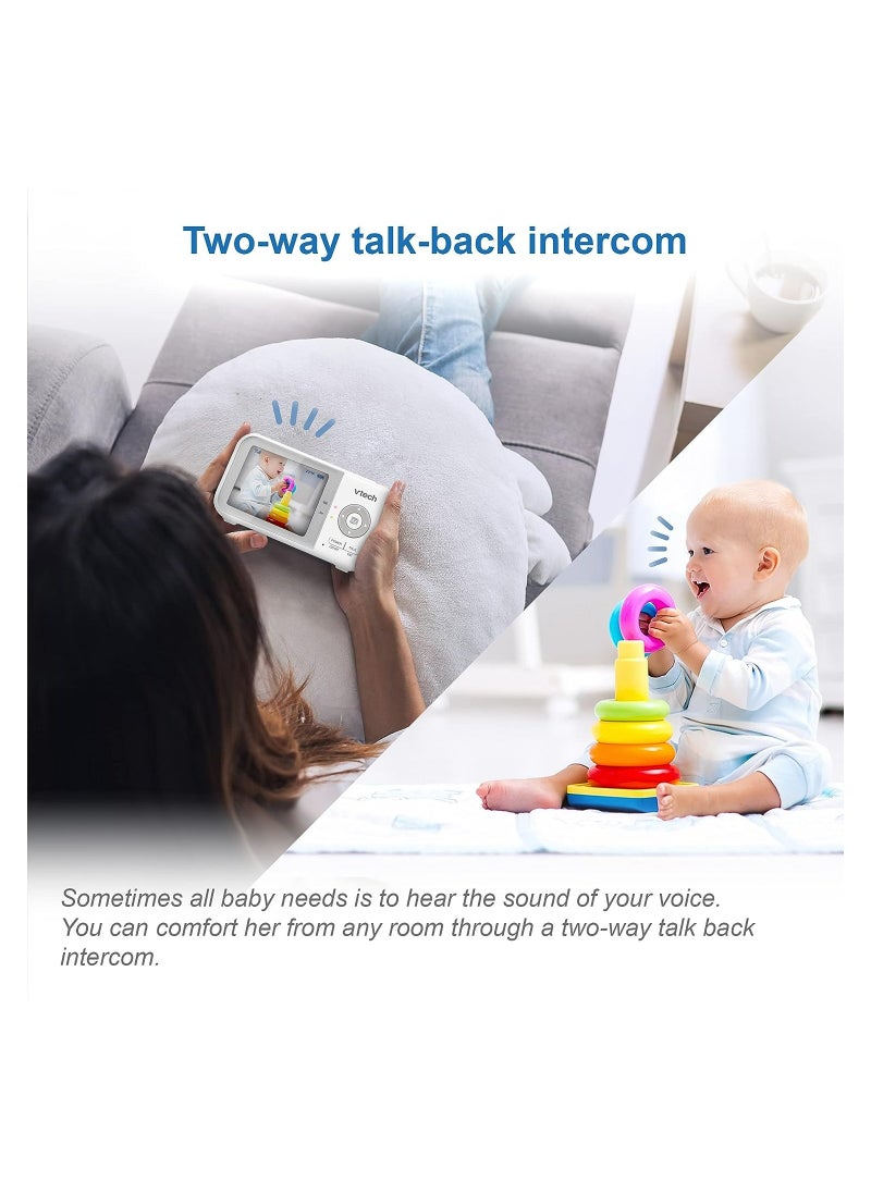vtech - VM923 Video Baby Monitor, 19 Hour Battery Life, 1000ft Long Range, Pan Tilt Zoom, Enhanced Night Vision, 2.8 inch Screen, 2 Way Audio Talk, Temperature Sensor, Power Saving Mode and Lullabies - Image 1