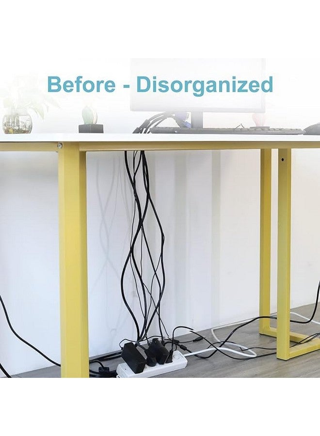 إنودا شبكة إدارة الكابلات ENUODA أسفل المكتب، شبكة إدارة الكابلات السوداء المرنة أسفل المكتب لإدارة الكابلات للمكتب القائم - Image 4