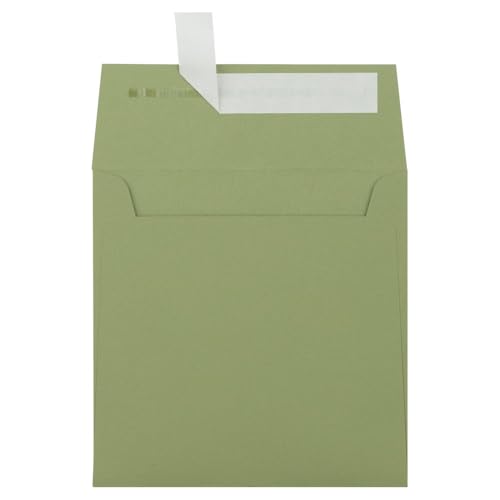 LUXPaper Square Invitation Envelopes | 5 1/2" x 5 1/2" | Avocado Green | 70lb. Text | 50 Qty - Image 1