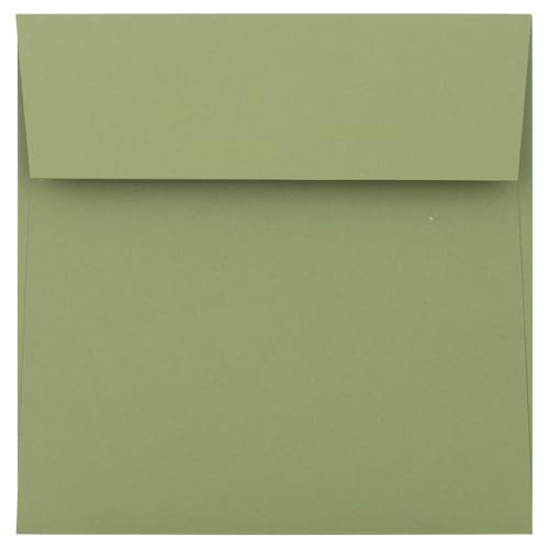 LUXPaper Square Invitation Envelopes | 5 1/2" x 5 1/2" | Avocado Green | 70lb. Text | 50 Qty - Image 2