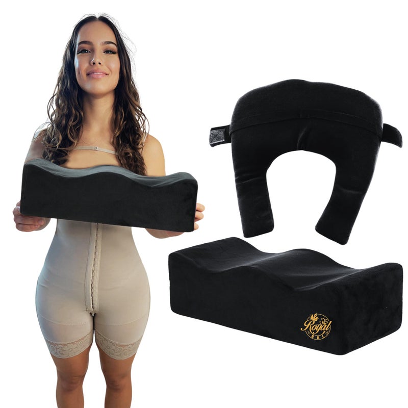 Brazilian BBL Pillow After Surgery Combo of Butt Lift Pillow Back Support Extra Support Cushion PostOp Sitting Cover Drawstring Bag Comfortable Easy to Carry for Home Car Airplane