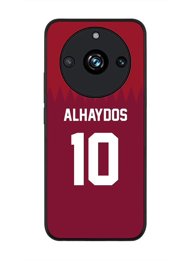 Stylizedd Rugged Black Edge case for Realme 11 Pro/Realme 11 Pro+, Custom Slim fit Thin Phone Case Cover - Football Team - Qatar, Player Name - Alhaydos - Image 1