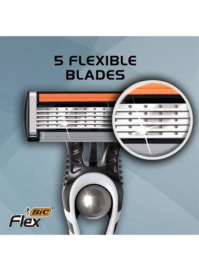 Bic Flex 5 Titanium 5-Blade Disposable Razor for Men, For a Smooth and Comfortable Shave, 6 Piece Razor Set - Image 4