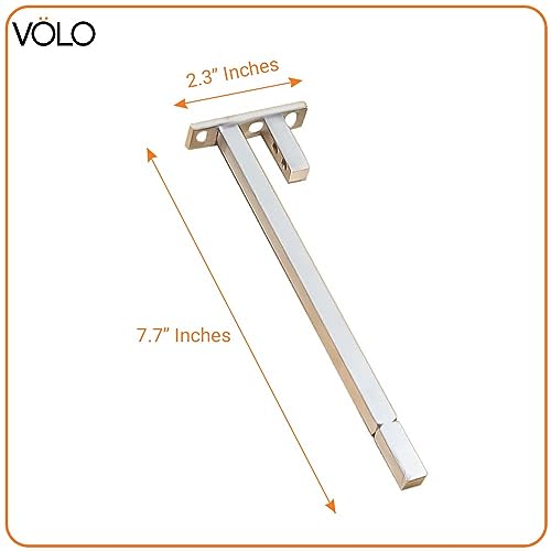 Volo Adjustable Stainless Steel F Type Glass Shelf Bracket Square 8 Inches for 6mm/ 8mm/ 10mm/ 12mm Glass-Pack of 6 Pieces - Image 2