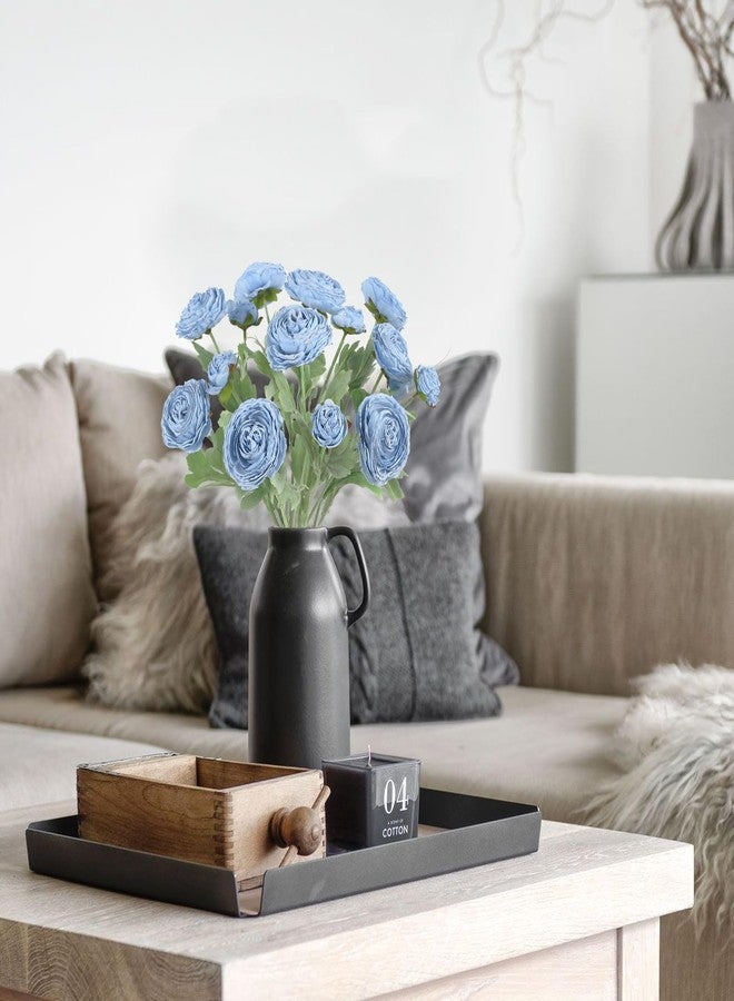 IPOPU Blue Ranunculus Artificial Flowers,5PCS Vintage Silk Peonies with Stems Real Look Faux Ranunculus Flowers for Wedding Party Garden Vase Home Decoration(Blue) - Image 5