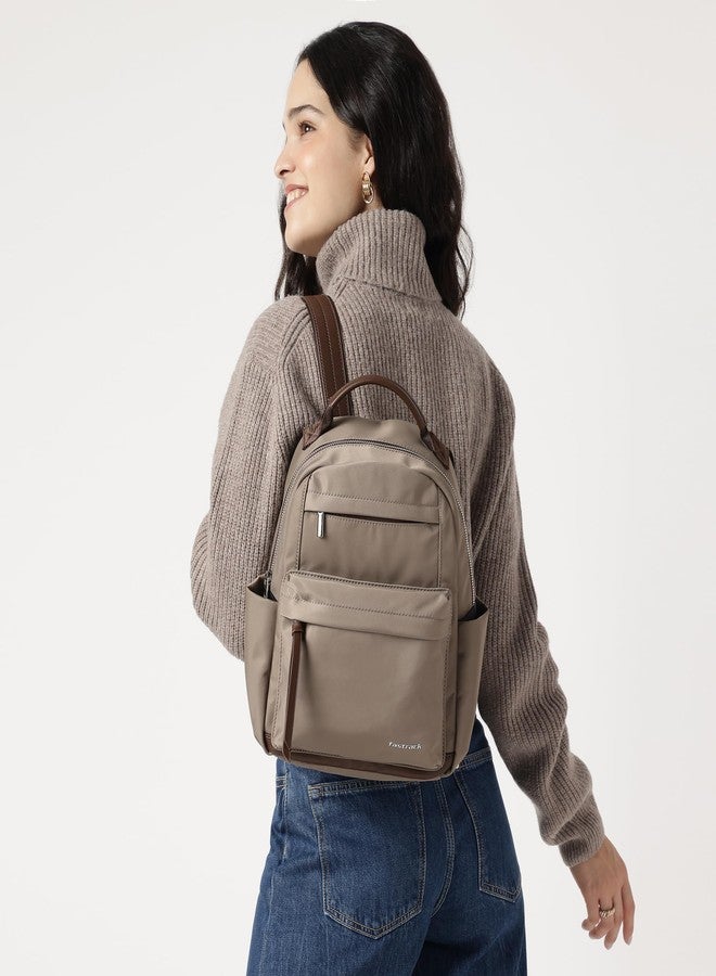 fastrack Lightweight Nylon Backpack for Men & Women | Everyday Bag with Spacious Main Compartment, Zippered Pockets & Utility Organisers | Durable Commuter Backpack for College, Work & Travel - Image 2