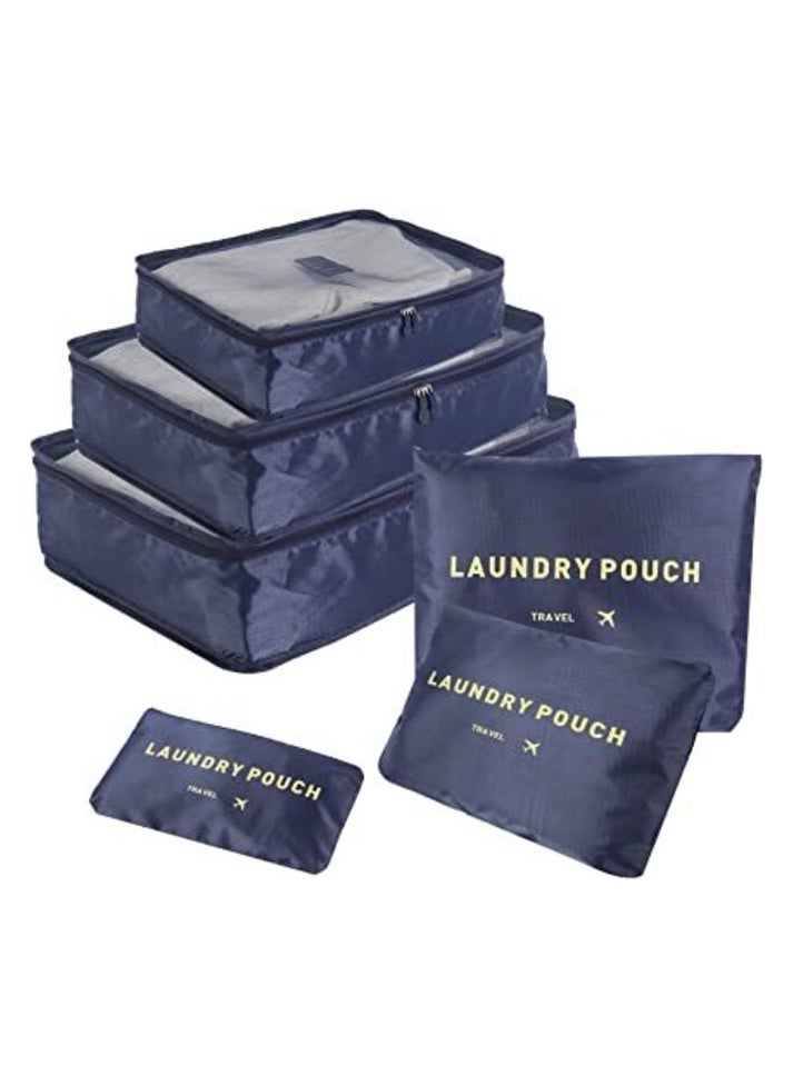 DIRECT 2 U - 6pcs Set Travel Luggage Organizer Packing Cubes Set Storage Bag Waterproof Laundry Bag Traveling - Image 1