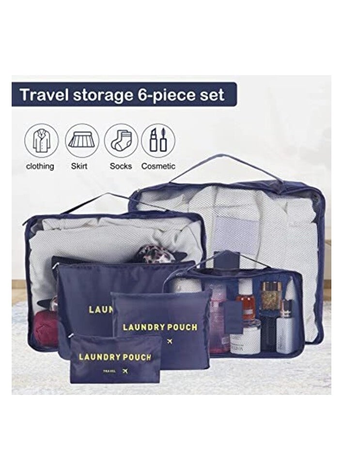 DIRECT 2 U - 6pcs Set Travel Luggage Organizer Packing Cubes Set Storage Bag Waterproof Laundry Bag Traveling - Image 1