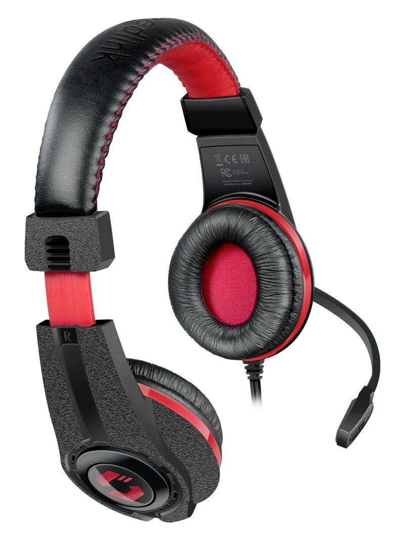 SPEEDLINK SpeedLink Legatos Stereo Gaming Headset with Microphone, Black and Red - SL-860000-BK  - Image 4