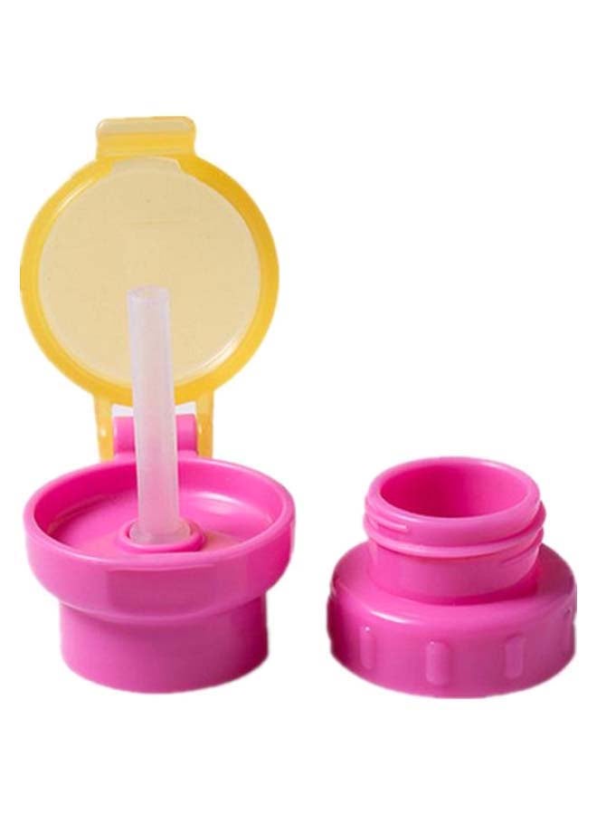 NIBEMINENT Water Bottle Twist Cover Cap With Straw Pink/Yellow/Clear - Image 1