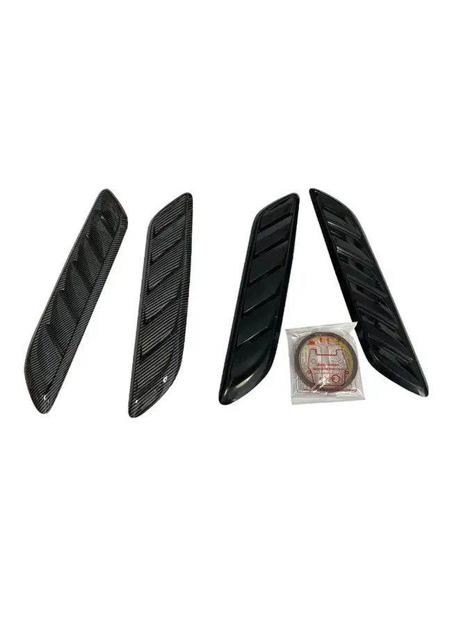 Bright Black Carbon Fiber Hood Air Vents 16.54in for Trucks SUVs Easy Installation No Drilling - Image 3