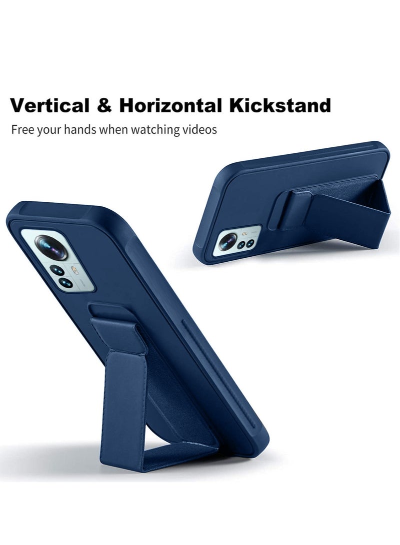 Techie غطاء حماية من السيليكون الممتاز مع حامل مغناطيسي للسيارة لهاتف Xiaomi 12T - أزرق داكن - Image 4