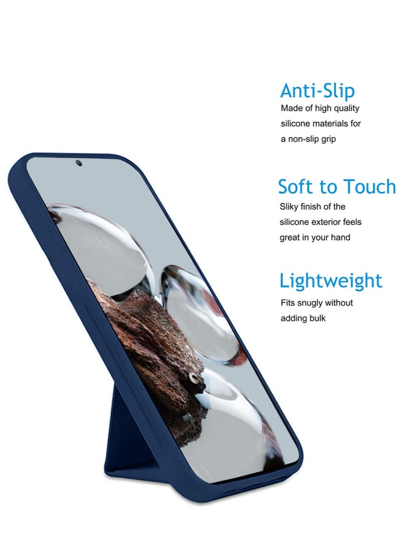 Techie غطاء حماية من السيليكون الممتاز مع حامل مغناطيسي للسيارة لهاتف Xiaomi 12T - أزرق داكن - Image 3