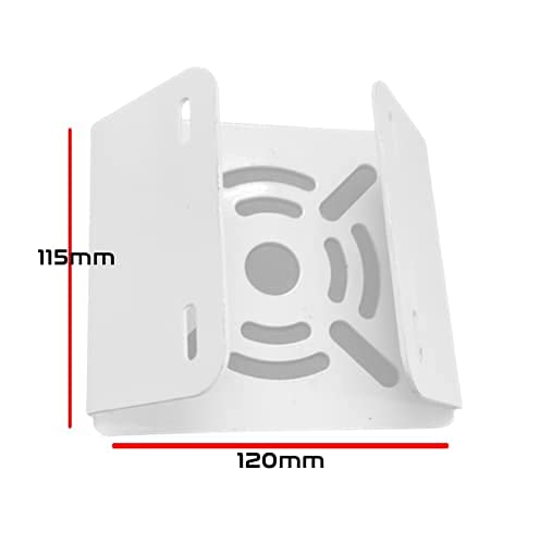 Raise Pole Mounting Bracket/Clamp for CCTV Security Camera Indoor Outdoor Universal Compatible with 2 Nos. Steel Looping Ring 100 MM Diameter (White) - Image 2