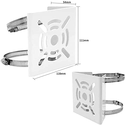 Raise Pole Mounting Bracket/Clamp for CCTV Security Camera Indoor Outdoor Universal Compatible with 2 Nos. Steel Looping Ring 100 MM Diameter (White) - Image 3