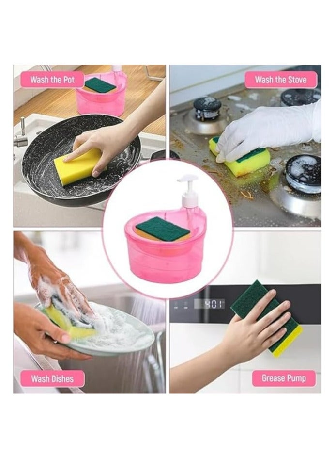 Soap Pump Dispenser and Sponge Holder for your Kitchen Sink Counter Top Liquid Dish Washing Dispenser Multicolor Randomly Assorted  - Image 3