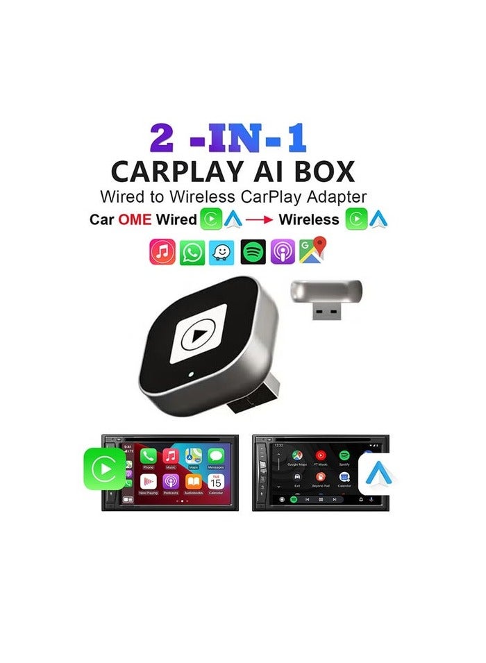 Beauenty Wireless CarPlay  Android Auto Adapter – 2025 Upgrade Mini Design - Converts OEM Wired to Wireless, Plug  Play, Auto Reconnect, Compatible with iPhone 6+, Android 11+ (2016+ Cars) - Image 1