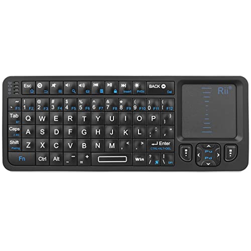 Rii K06 Mini Bluetooth Keyboard,Backlit 2.4GHz Wireless Keyboard with IR Learning, Portable with Touchpad,Compatible with Amazon Fire Stick/VR Glasses/PS4/PS5/HTPC/IPTV (2.4G and Bluetooth) - Image 1