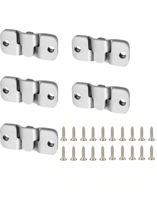 20PCS Stainless Steel Heavy Duty Interlocking Frame Hooks With Screws Z Clip Brackets - Image 5