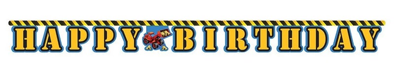 CREATIVE CONVERTING Happy Birthday Jointed Letter Banner, Under Construction