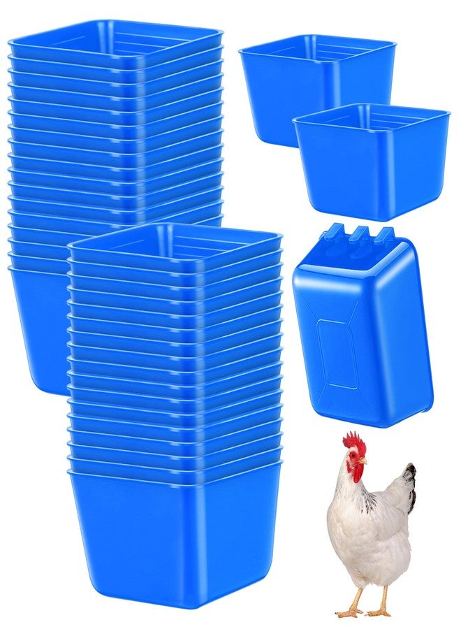 Maxdot 20 Pcs Chicken Water Feeder Cups 16 oz Pigeon Bird Feeder Cups Hanging Cage Chicken Water Cup for Pet Parrot Rooster Parakeet Bunny Poultry Wire Hutch(Blue) - Image 1