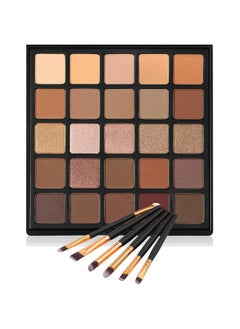 Vodisa Vodisa Nude Neutral Eyeshadow Palette, Matte and Shimmer Eye Shadows Long Lasting Blendable Eyeshadow with Makeup Brushes Set Warm Brown Waterproof High Pigment Powder Pallet 25B  - Image 1
