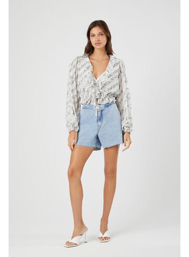 FOREVER 21 Chain Print Chiffon Top - Image 4