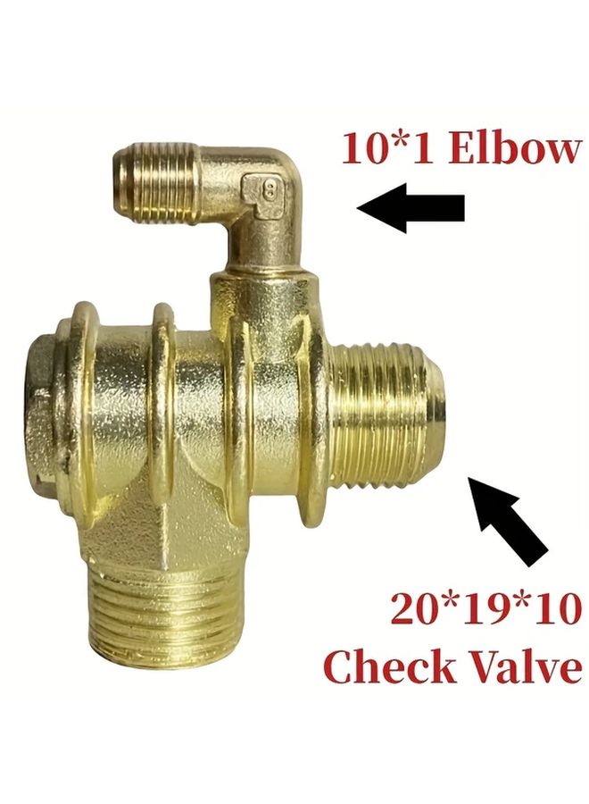 20x19x10 Check Valve With Elbow Fitting Air Compressor Non Return One Way Valve - Image 2