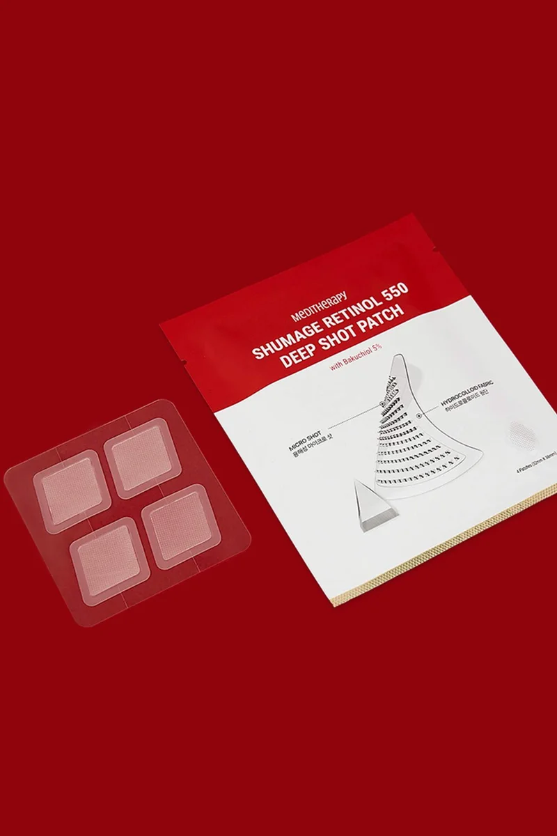 Defacto Meditherapy Shumage Retinol 550 Deep Shot Patch (4 Pieces) Anti-Wrinkle Skin Care Patch with 550 Micro Spicules