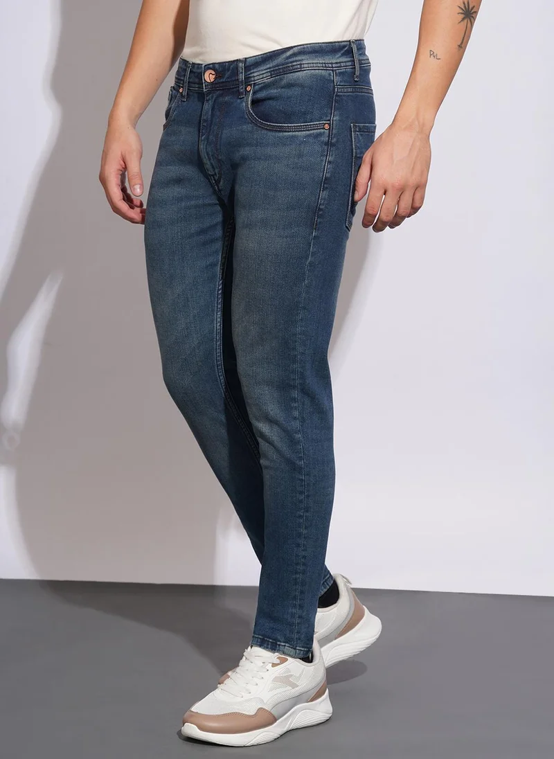 بيينغ هيومان Men Regular Fit Mid-Rise Light Fade Jeans