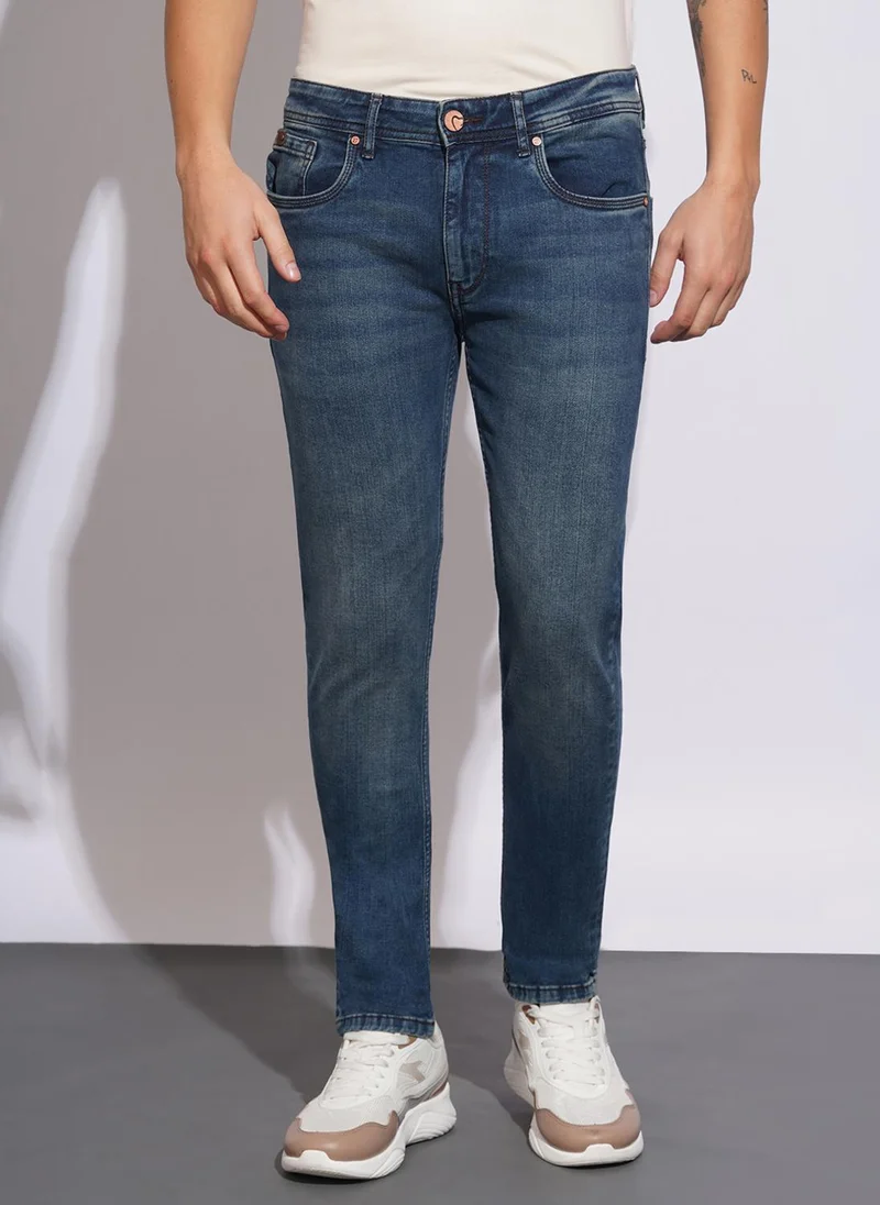 بيينغ هيومان Men Regular Fit Mid-Rise Light Fade Jeans