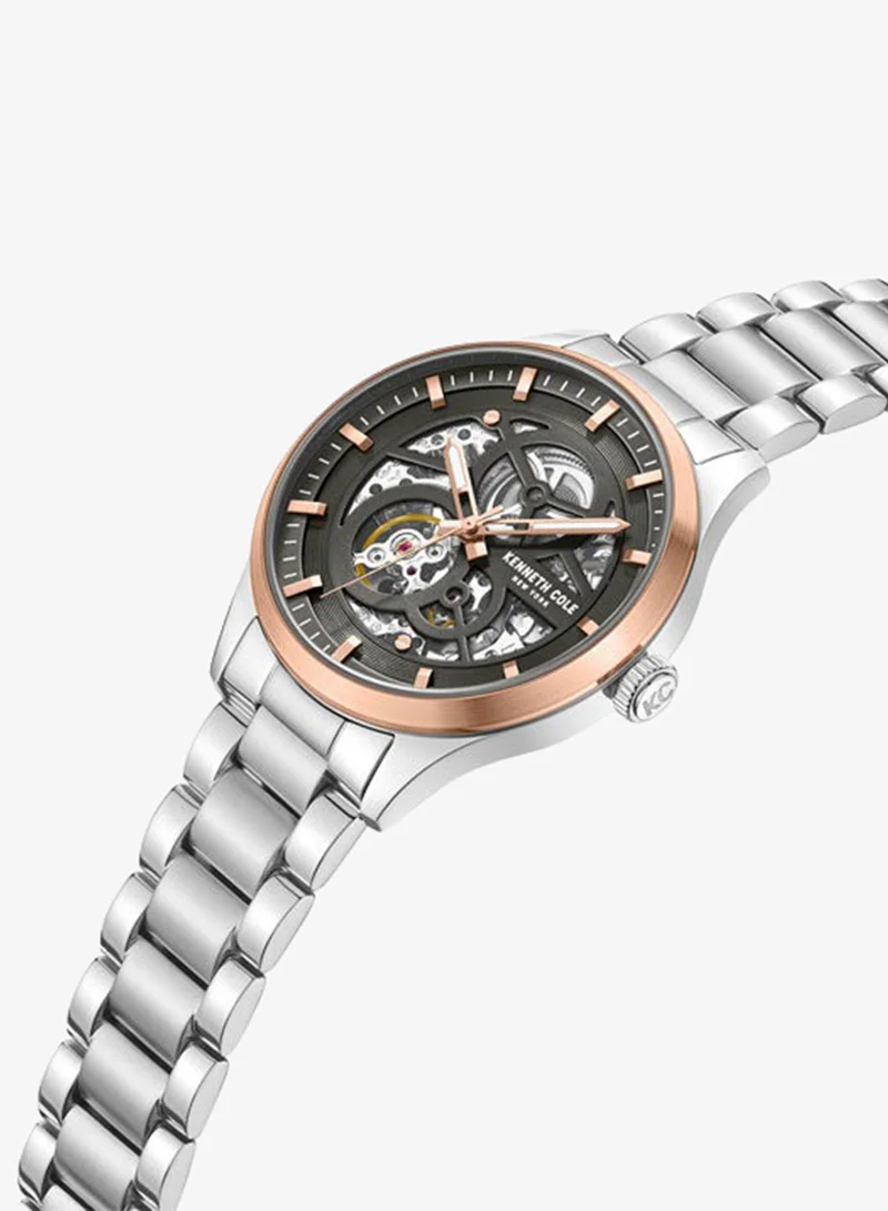 Kenneth Cole New York Men's 42mm Automatic Watch with Warm Grey Dial & Stainless Steel Bracelet