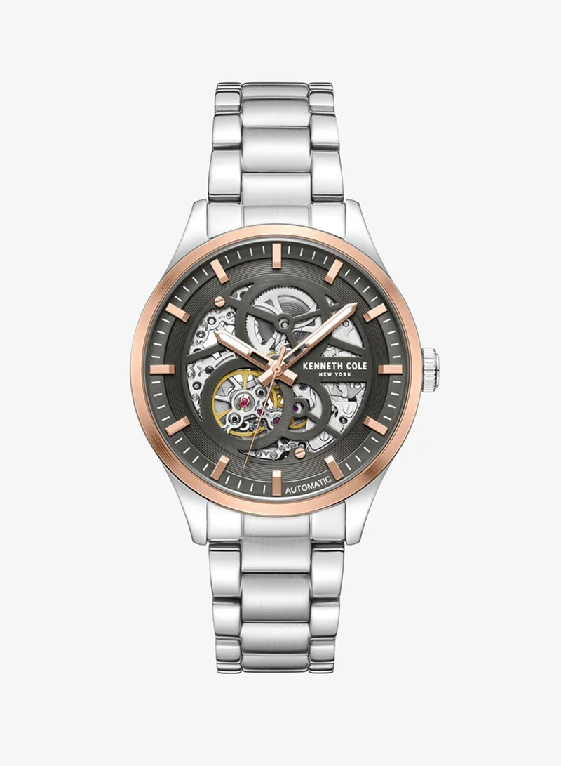 Kenneth Cole New York Men's 42mm Automatic Watch with Warm Grey Dial & Stainless Steel Bracelet