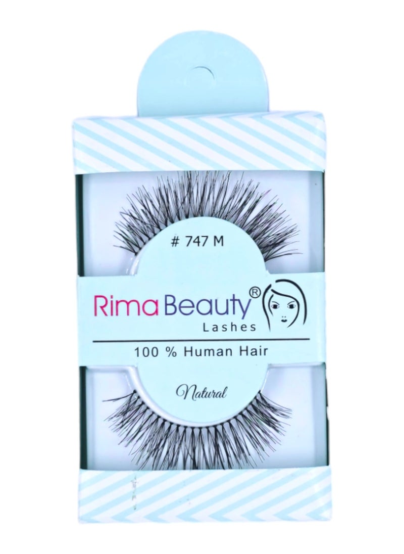 Rima Beauty Lashes - Human HAIR Black # 747 M - Image 1