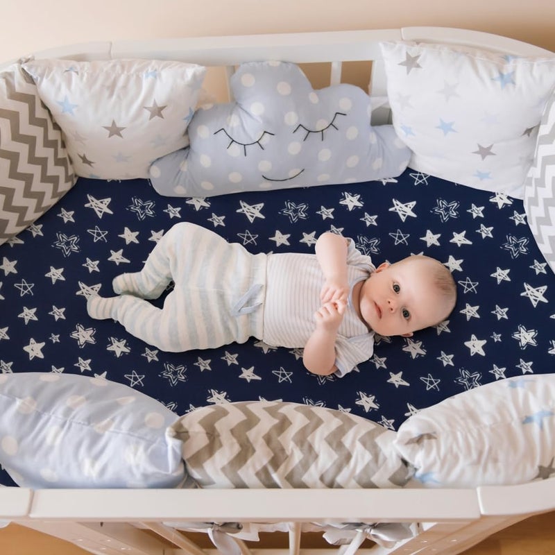FIGEPO 4 Pack Breathable Bassinet Sheets for Baby Boys Neutral Unisex Soft Bassinet Fitted Sheets for Toddler Travel Bassinet Sky - Image 5