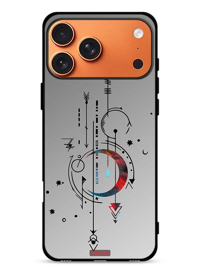 Tolwak Apple iPhone 17 Pro Max Protective Case Cover Moon And Arrows Art Pattern - Image 1
