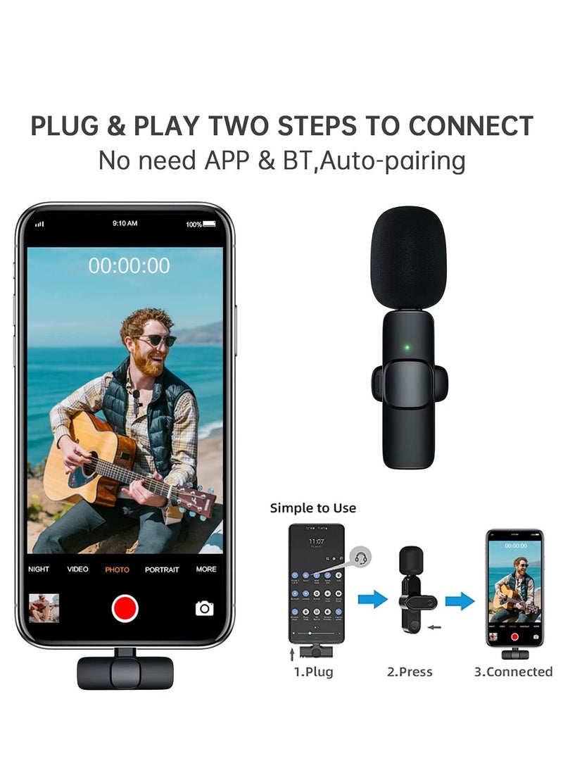 Microphone for Iphone Ipad Plug & Play recording Mic for YouTube Facebook Live Stream Vlog Wireless Mic for Interview Tablet Computer(No Need App/Bluetooth) - Image 2