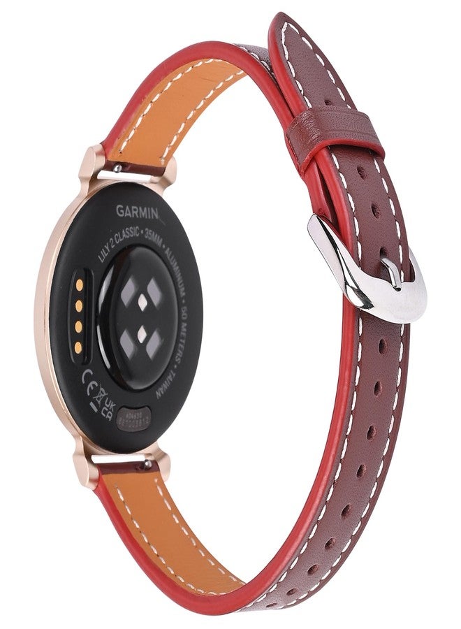 C2D JOY Leather Straps Compatible with Garmin Lily 2 Bands Smartwatch Replacement Watchband for Women (Brown) - Image 2