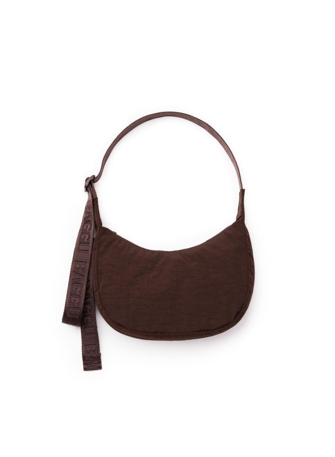BAGGU Small Nylon Crescent Bag - Coffee - Image 1