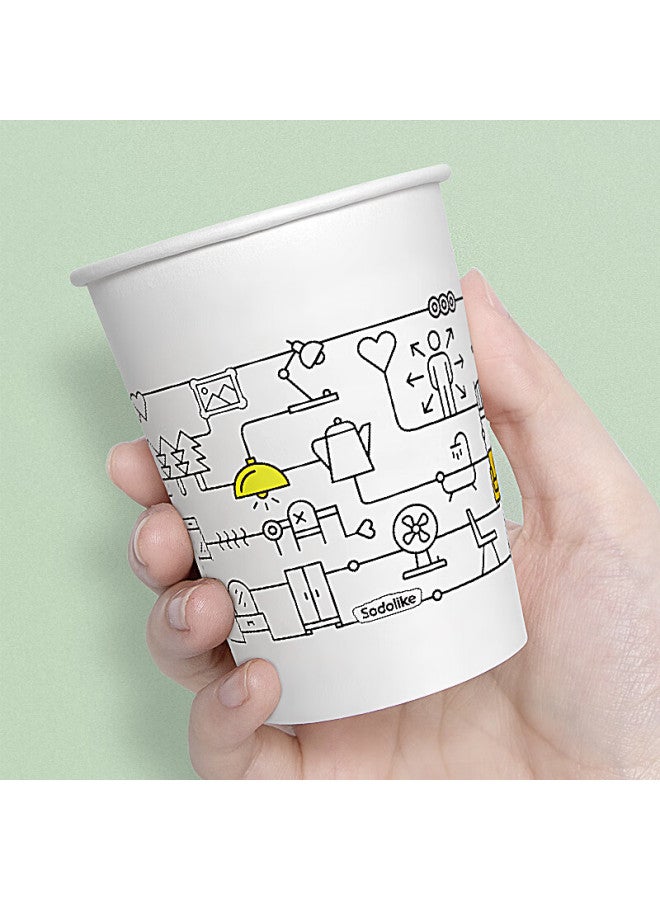 Sodolike Disposable Paper Cups, 200 Count, For Office, Business, Home Use, Thickened, Leak-proof, 8 Oz Water And Coffee Cups - Image 2