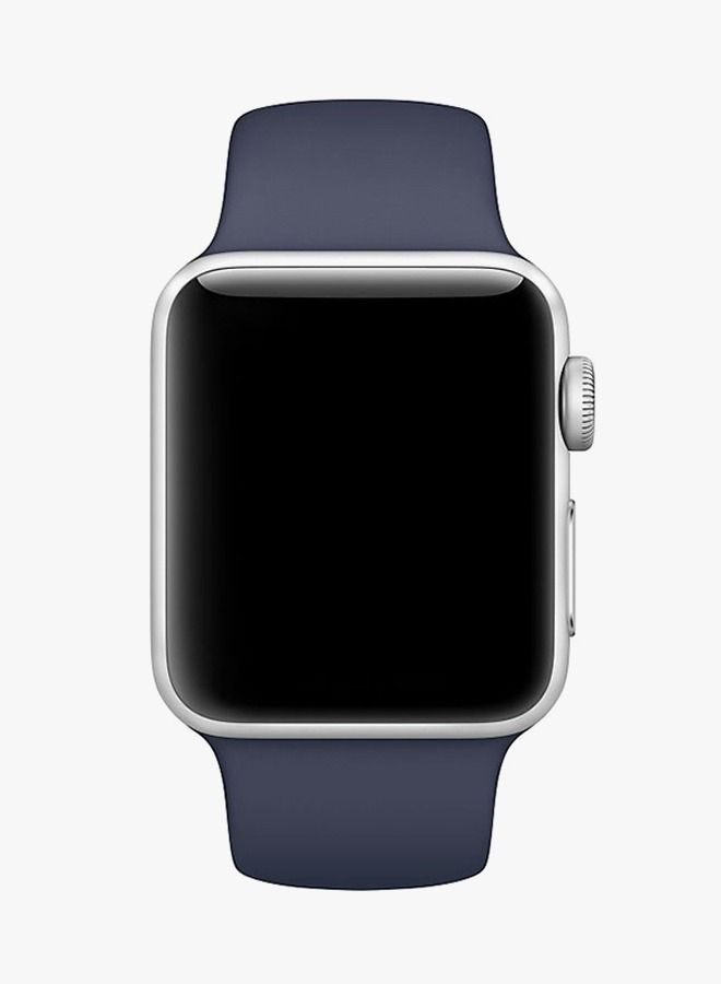 سوار من السيليكون لساعة Apple Watch Series 5/6/7 42/44/45 ملم أزرق داكن - Image 3